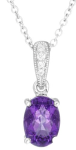 ONE 14KT WHITE GOLD AMETHYST PENDANT