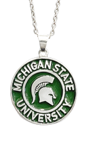 Load image into Gallery viewer, Sterling silver pendant MSU circle
