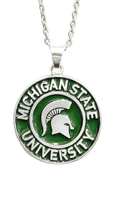 Sterling silver pendant MSU circle