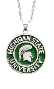 Sterling silver pendant MSU circle