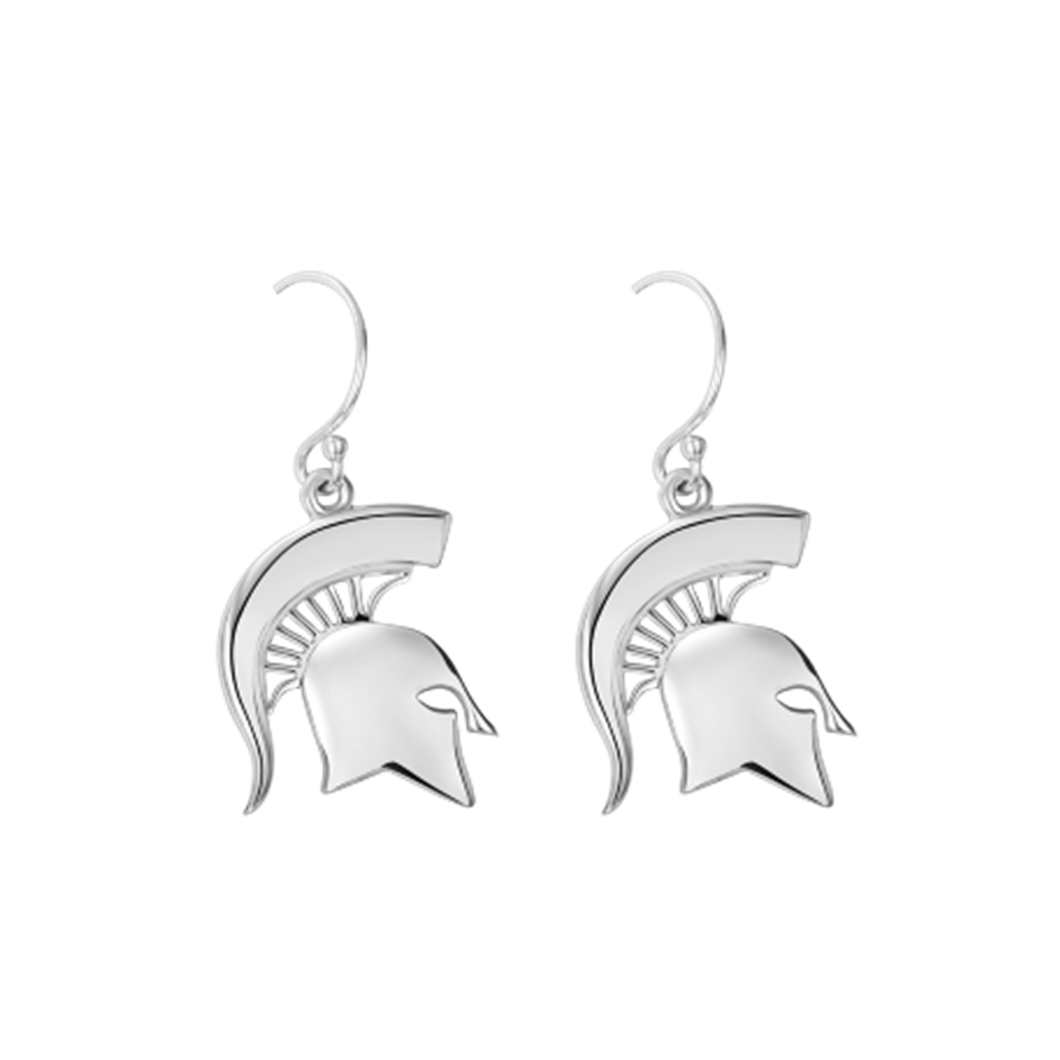 One set of Sterling silver medium size spartan head earrings