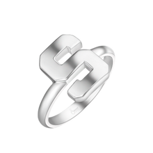 Load image into Gallery viewer, Sterling silver block &quot;S&quot; Ring