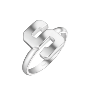 Sterling silver block "S" Ring