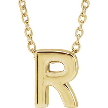 Load image into Gallery viewer, 14kt yellow gold mini initial pendant