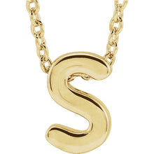 Load image into Gallery viewer, 14kt yellow gold mini initial pendant