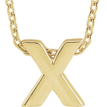 Load image into Gallery viewer, 14kt yellow gold mini initial pendant