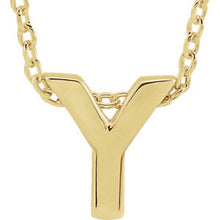 Load image into Gallery viewer, 14kt yellow gold mini initial pendant