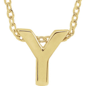 14kt yellow gold mini initial pendant