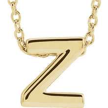 Load image into Gallery viewer, 14kt yellow gold mini initial pendant