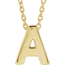 Load image into Gallery viewer, 14kt yellow gold mini initial pendant