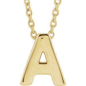 14kt yellow gold mini initial pendant