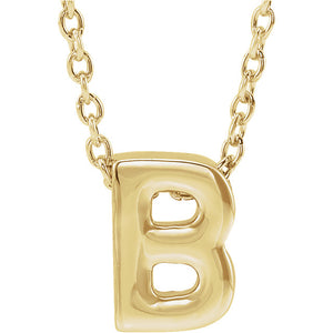 14kt yellow gold mini initial pendant