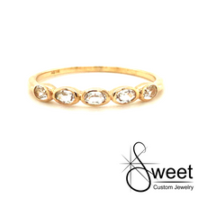Load image into Gallery viewer, Yellow Gold White Topaz Bezel Ring