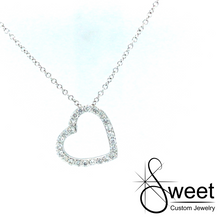 Load image into Gallery viewer, 14KT WHITE GOLD .25CTTW HEART PENDANT.
