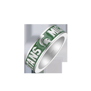 Michigan State University Enameled Ring 8mm Wide