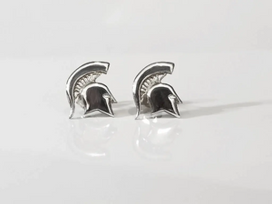 Michigan State Spartan Stud Earring Sterling Silver Mini-Mini Size .35" tall