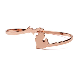 "Michigan copper" state of Michigan cut out wrap style bangle bracelet