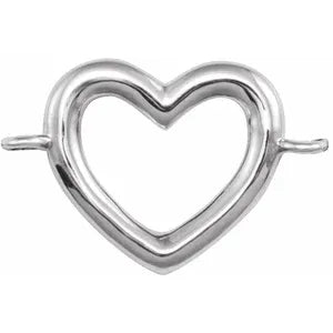 14KT  WHITE GOLD  HEART LINK FOREVER CHARM